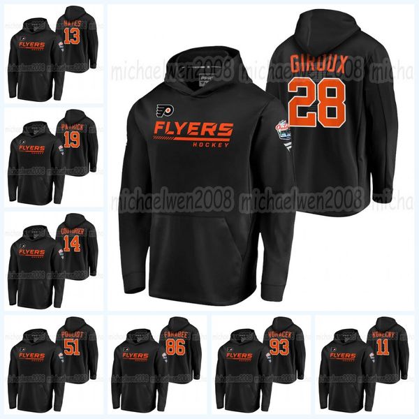 

flyers vs bruins matchup custom 2021 outdoors at lake tahoe hoodie joel farabee jakub voracek sean couturier kevin hayes claude giroux, Black;red