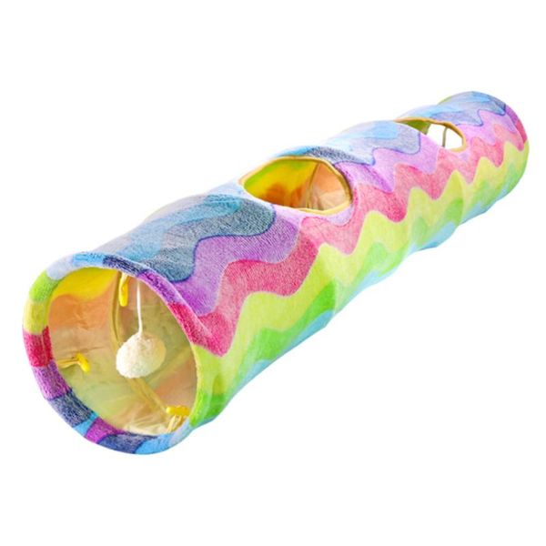 

cat toys 1pc tunnel folding rainbow pattern