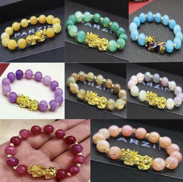 Natural Stone Agate Grânulos Pulseira Pulseira Chinesa Pixiu Lucky Brave Tropas Encantos Feng Shui Jóias Para As Mulheres Atacado