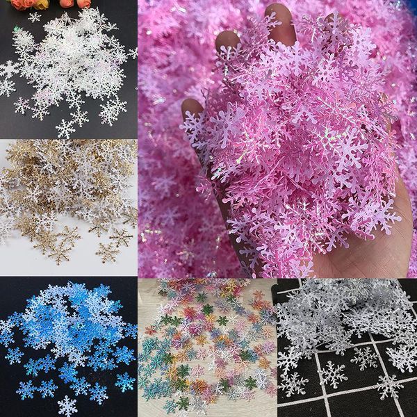 

christmas decorations 300 pcs/lot snowflake ornaments diy craft portable wedding home decoration xmas tree decor accessories