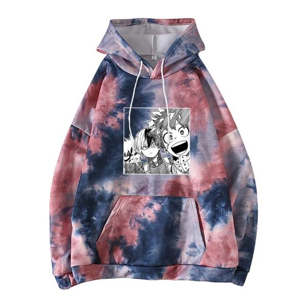 

men's hoodies & sweatshirts anime my hero academia hoodie loose long sleeve harajuku style top, Black