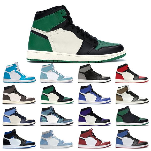 

wholesale 1s 1 basketball shoes man woman white black what the shadow royal toe pink glaze pine green metallic gold game royal crimson tint