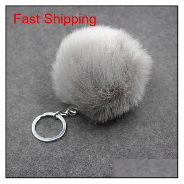 

price simulation fur ball key chain 8cm imitation rabbit hair bag key chain pendant qyliij bdefashion, Silver