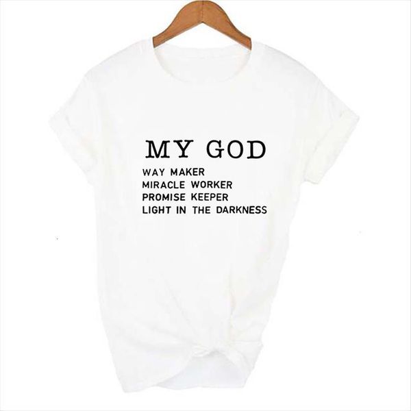 

miracle maker form my god womens t shirt christian summer short sleeve clothes streetwear female faith graphic tees, White