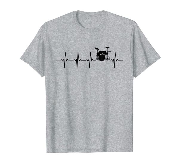 

drummer heartbeat t-shirt for drummers percussionists, White;black