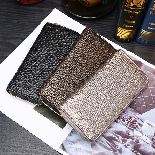 

cross-border long new bag simple clutch color ladies 2019 wallet zipper solid bill pu dojju