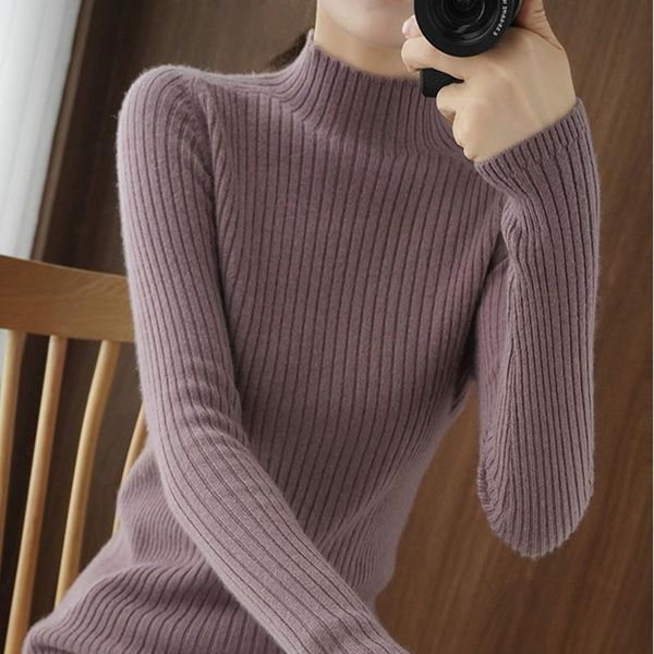 

women's sweaters cmaz sweater for women autumn winter 21 and half turtleneck slim fit swea, White;black
