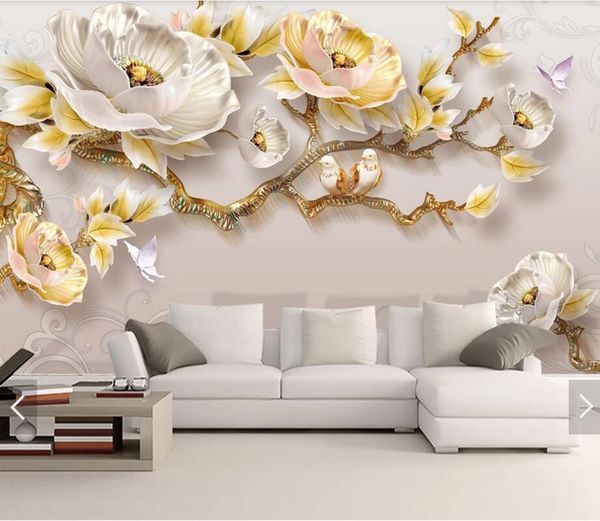 

wallpapers 3d 8d embossed flower butterfly wall mural po wallpaper for living room bedroom backdrop paper decor floral murals