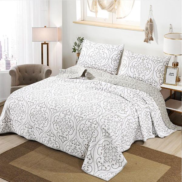 

comforters & sets white bedspreads for bed quilt set 3pcs cotton quilts embroidered cover pillowcase king queen twin coverlet summer blanket