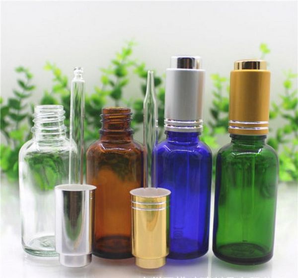 

storage bottles & jars 100pcs 30ml glass dropper bottle 1oz pump lotion essential oil perfume spray green blue brown white color