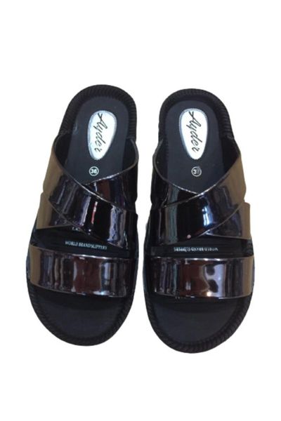 

slippers pi988-010 women beige toe buckled daily walking, Black