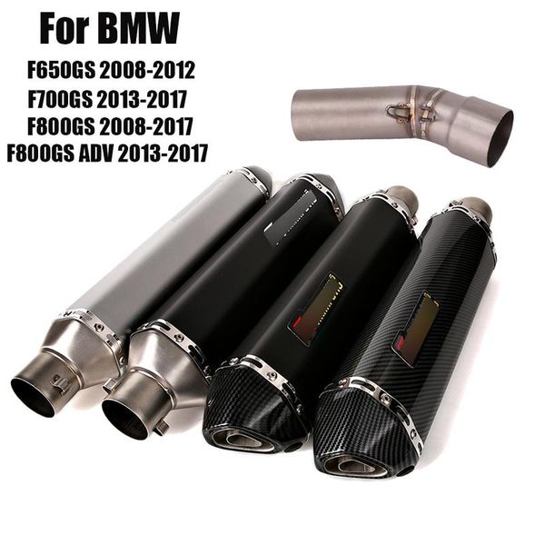 

exhaust pipe for f650gs f700gs f800gs system muffler tips 51mm slip on escape connecting tube mid link motorcycle