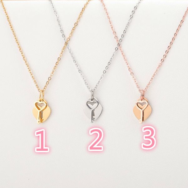 

jewelry sets l27 mirror stainless steel love lock key necklace titanium couple gift, Black