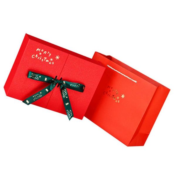

1 set christmas gift packing box festival gift storage rectangle wrapping box