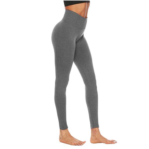 

women's leggings high waist pure color hip-lifting sports fitness running high-waist gym push up pants, Black