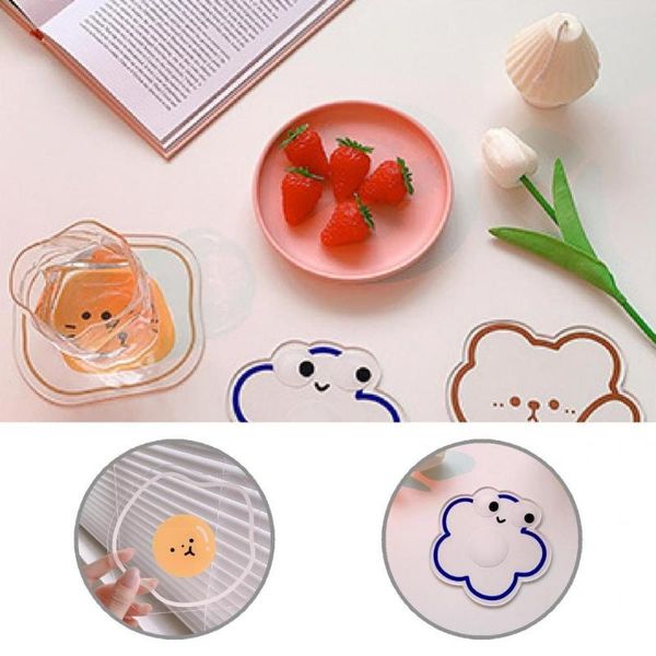 

mats & pads convenient useful cartoon shape anti-scald bowl mat placemat acrylic cup ornamental for daily use