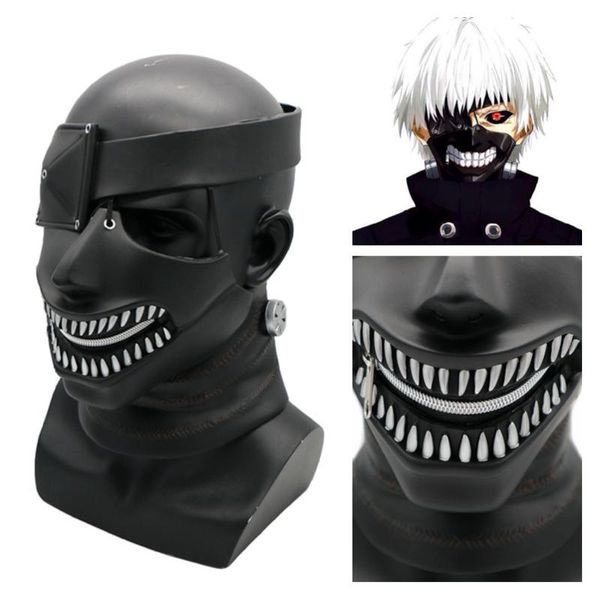 

party masks anime tokyo ghoul kaneki ken cosplay zipper adjustable pvc helmet mask halloween fancy ball props