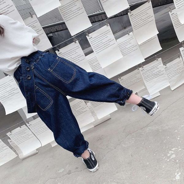 

pants autumn and winter korean mid waist long girls' jeans, Blue