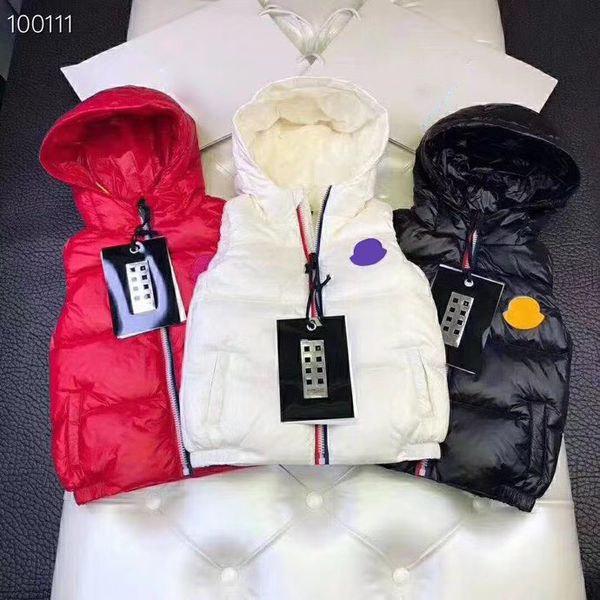 

designer monclair mens down vest children's french brand joint sleeveless luxury fashion girls boys coat, Black;white