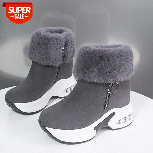 

women ankle boot warm plush winter shoes for woman boots high heels ladies boot women snow boots winter shoes height increasing #vq9v, Black
