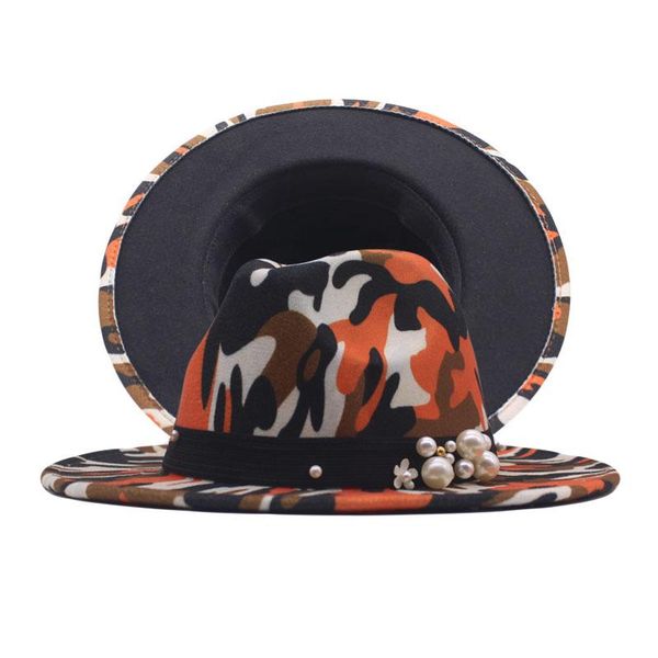 

wide brim hats spring autumn simple men women big hat fashion winter flat camouflage wool fedora jazz, Blue;gray