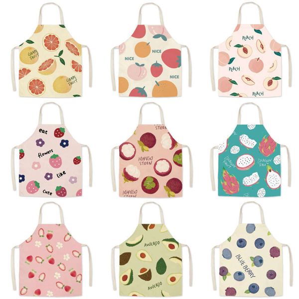 

parent child flax fruit digital printing sleeve less apron kitchen furniture smock fouling