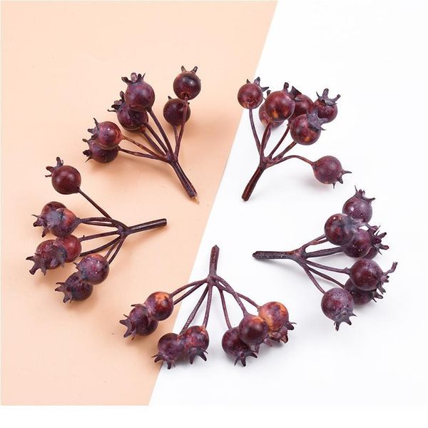 

3 bundle christmas new year decoration artificial plants decorative flowers wreaths scrapbooking diy gifts box foa jllzpu