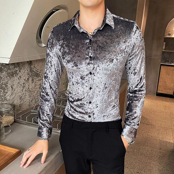 

men's shirt 2021 autumn new slim solid color handsome long-sleeve shirt loose large casual lapel fashion youth men's wear, White;black