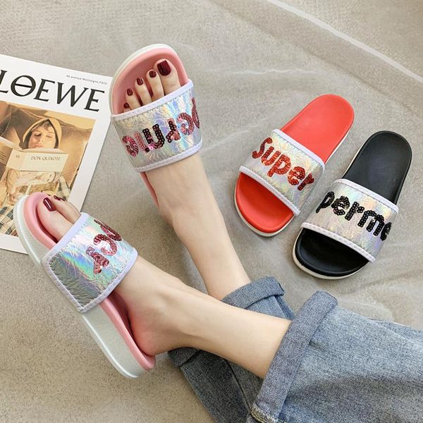 

slippers summer web celebrity platform women 2021 style wear a flip flop fashion versatile beach sandals ins tide shoes, Black