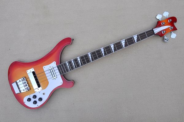 

orange body 4 strings electric bass guitar with rosewood fretboard,chrome hardware,provide customized services