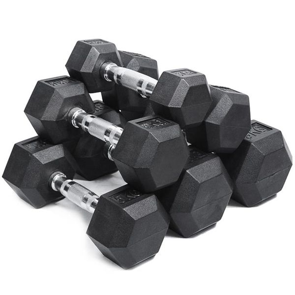 

dumbbells fitness hexagon dumbbell fixed household prevent them from rolling and ergonomic to facilitate a perfect grip