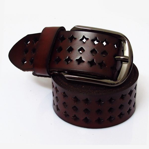 

taobao women's leather belt belt, hollow out cow leather leisure belt, girls' belt factory, Black;brown