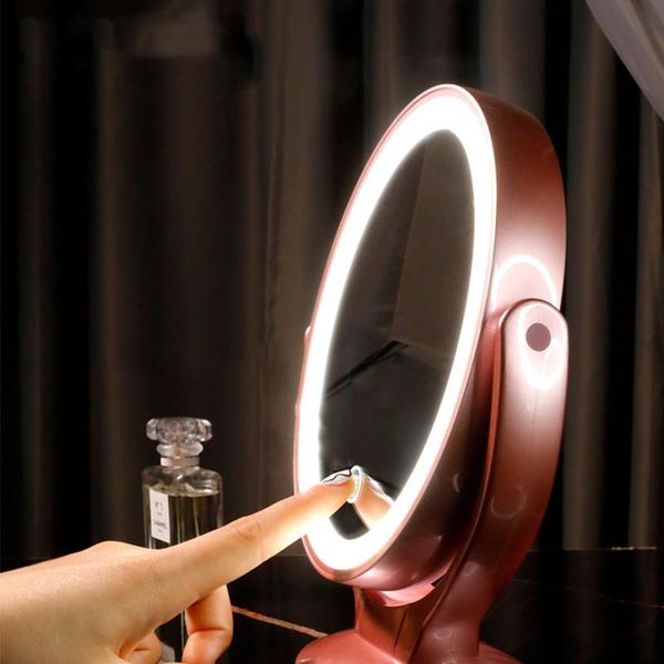 

mirrors led hd makeup light 7x magnifying round mirror usb vanity cosmetic intelligent deskwomen adjust beauty