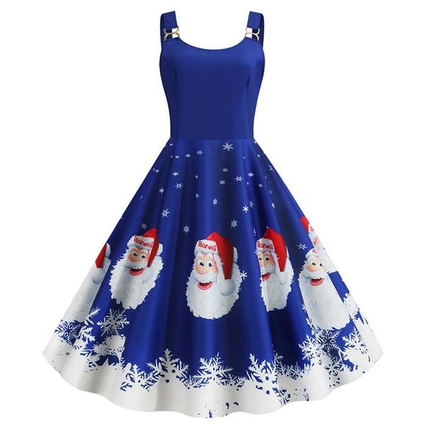 

casual dresses christmas dress spaghetti strap robe pull femme vintage print plus size vestidos slim sleeveless party, Black;gray