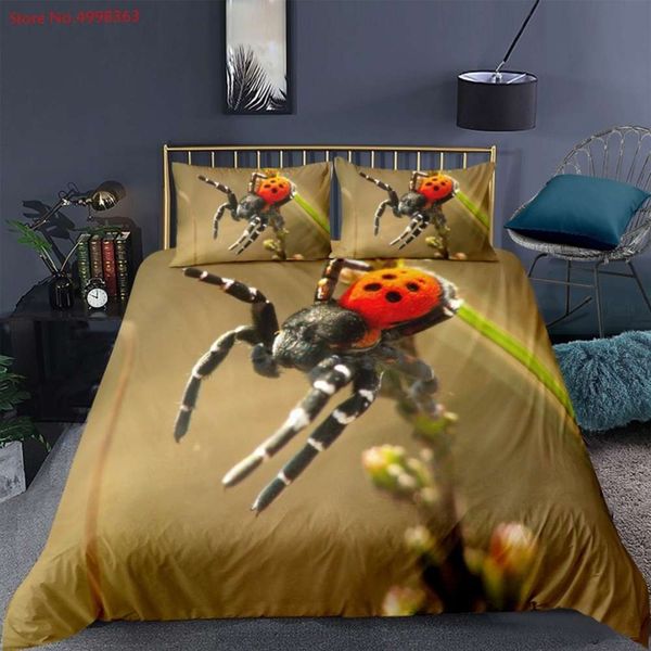 

2/3 piece animal bedding set spider printing duvet cover single double full  size bed comforter cover new bed linen set