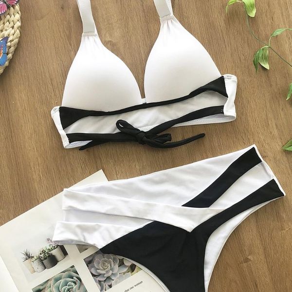

new women printed hollow out bandage push-up beach bikini set swimwear