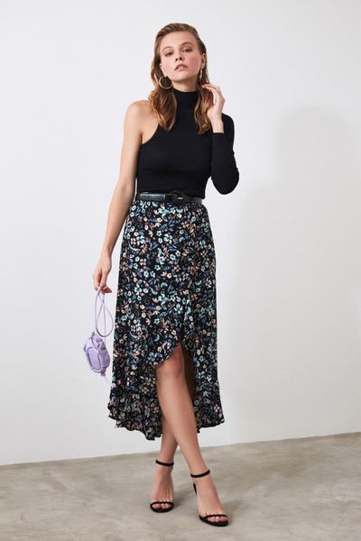 

skirts trendyol patterned skirt twoss20et0166, Black