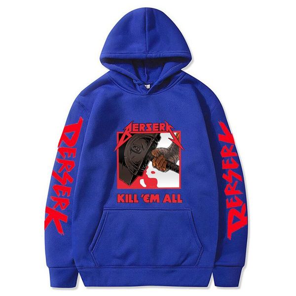 

men's hoodies & sweatshirts harajuku men sweatshirt berserk printed manga cartoon hip hop streetwear oversized anime fans black