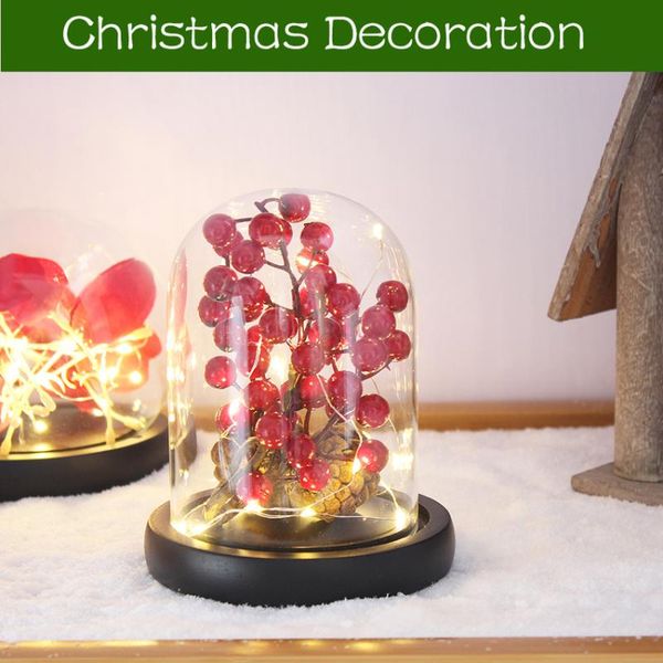 

decorative flowers & wreaths gift for women beauty and christmas red berry artificial flower led light string unique anniversary wedding bir