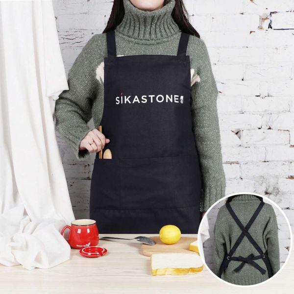 

cotton canvas apron gardening catering sleeveless kitchen advertising