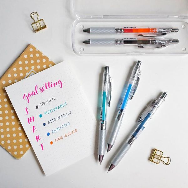 

gel pens 1pc pentel energel inpen bln75tl transparent rod quick-drying 0.5mm for school supplies left-handed person
