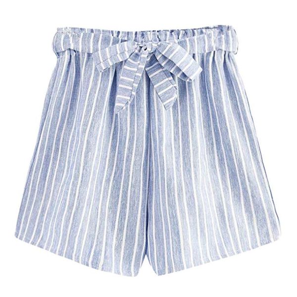 

women's pants & capris summer casual striped loose belt strap wide leg gray pink light blue women, Black;white