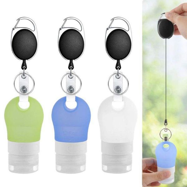 

storage bottles & jars silicone travel bottle refillable leakproof reusable hand sanitizer containers empty with carabiner
