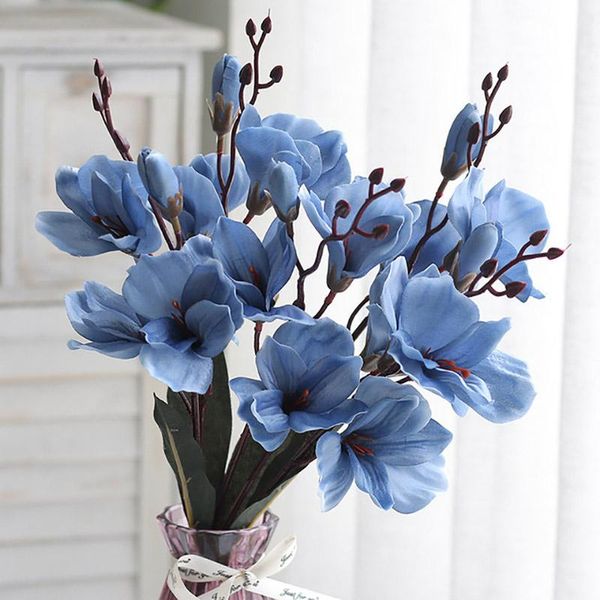 

decorative flowers & wreaths 5 fork 20 head gladiolus simulation bouquet magnolia artificial flower home decoration pography props wedding