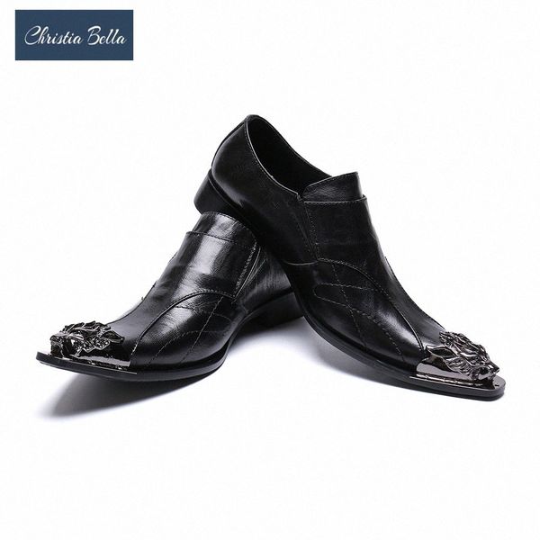 

christia bella luxury pop men shoes rock genuine leather dress shoes men handmade fashion black wedding party prom y5kc#