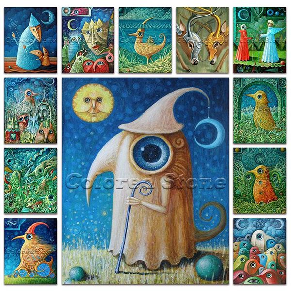 

diamond painting cartoon abstract animal chicken bird deer 5d diy full square drill embroidery cross stitch round mosaic 088