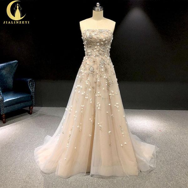 

party dresses rhine real pictures strapless chamapgen and grey beads sequins a-line formal dress prom arabic evening long, White;black