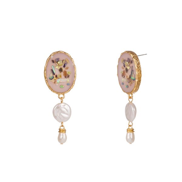 

personality fashion dangle earrings new jewelry gold color shell hand-woven natural nice pearl vintage earring for women, Silver