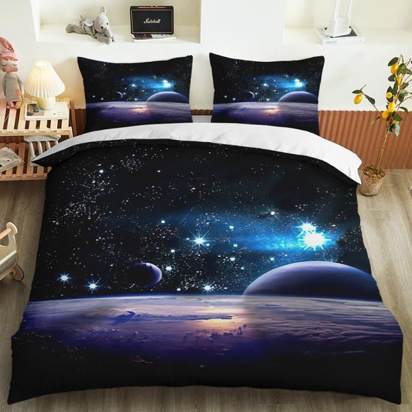 

bedding sets galaxy outer space star universe 3d printed set home bed duvet cover pillowcase 2/3pcs king  size