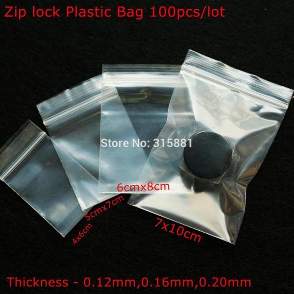 

gift wrap plastic bags reclosable transparent jewelry/food storage bag kitchen package 100pcs/lot